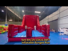 Juego de Party Inflatables Indoor y Outdoor Bounce Red Bungee Run Divertirse con este juego de 2 carriles