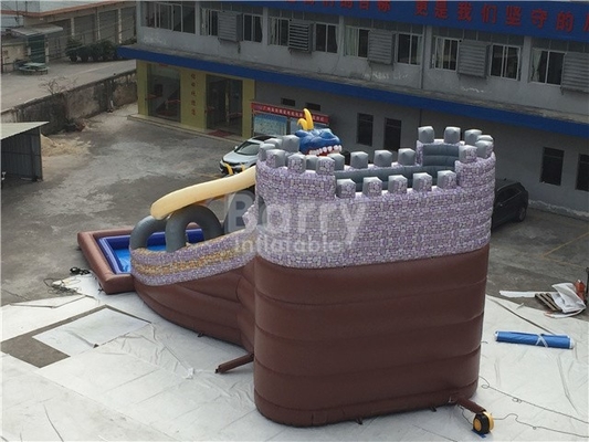 Material industrial de la lona del Pvc de Dragon Inflatable Water Slide el 15X11X8M 0.9m m