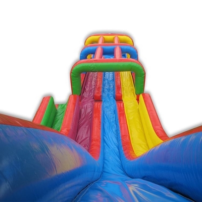 el PVC tres coloridos de 0.55m m desliza tema al aire libre de la historieta de los toboganes acuáticos inflables