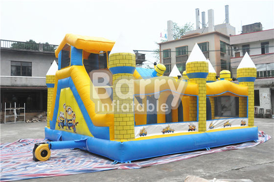 Castillo animoso inflable de los subordinados al aire libre de los niños con la lona del PVC de la diapositiva los 0.55MM