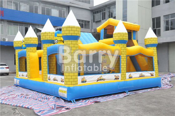 Castillo animoso inflable de los subordinados al aire libre de los niños con la lona del PVC de la diapositiva los 0.55MM