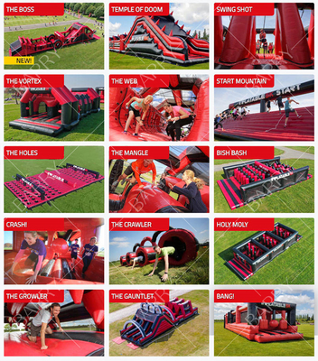 Uso Comercial PVC Inflatable 5k Correr Curso de Obstáculos Con Durabilidad Resistente al Fuego Y Kit de Reparación
