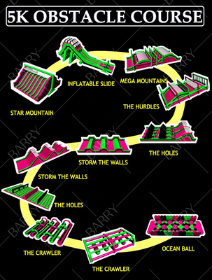 El juego interactivo más grande para adultos Diseño personalizado Insane Inflatable 5k Race Blow Up 5k para evento al aire libre