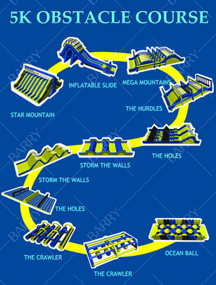 El juego interactivo más grande para adultos Diseño personalizado Insane Inflatable 5k Race Blow Up 5k para evento al aire libre