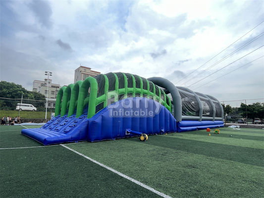 Logotipo personalizado y color inflables 5k diversión ejecutar el juego de la casa loca con soplador de aire comercial