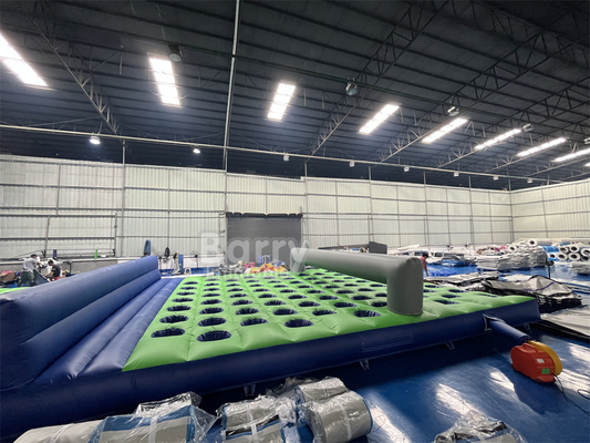 17.5m(L) X7.4m(W) X1.2m(H) Pvc Tarpaulin colchón inflable Correr para locos 5k curso de obstáculos inflable Correr