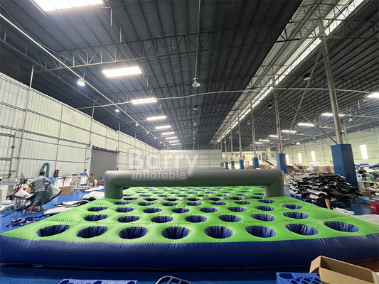 17.5m(L) X7.4m(W) X1.2m(H) Pvc Tarpaulin colchón inflable Correr para locos 5k curso de obstáculos inflable Correr