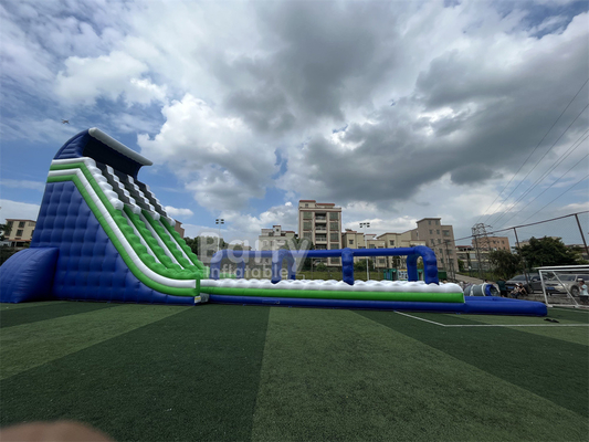 Calidad comercial hecha a medida 30x9x13m onda gigante tobogán de agua inflable para niños adultos caliente en 5km carrera inflable