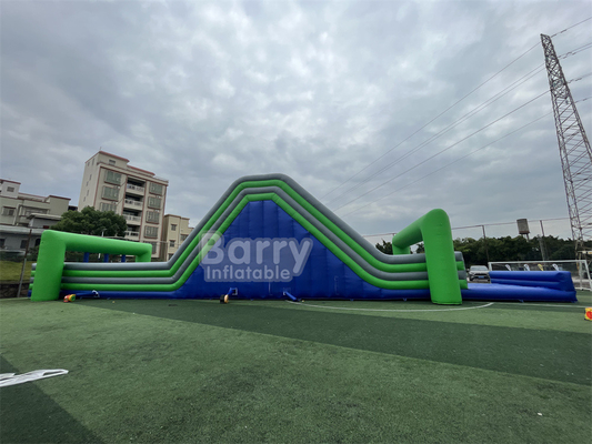 Niños Adultos Obstáculos Curso Deportes Juego Temático Insano 5k Destination Inflatable Divertido Linea de meta 33m Golfo de agua gigante