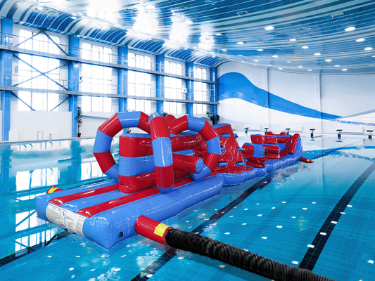 Comerciante de calefacción sellada de doble carril 15M Whirligig piscina inflable Aqua Run