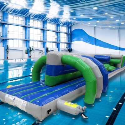 Fantástico juguete de agua inflable 15M piscina de pista doble curso de obstáculos flotante de agua inflable
