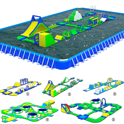 Parque acuático flotante curso de asalto en el agua para el marco piscina
