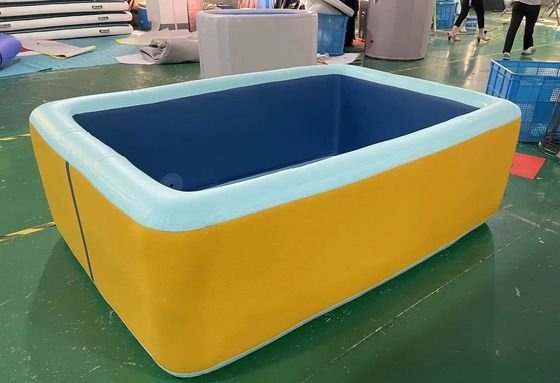Rectángulo personalizable Inflable Piscina de gota de costura Tejido plegable al aire libre Dwf Piscina de gota de costura