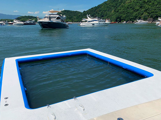 Yacht Deportes al aire libre Drop Stitch Piscina de mar Inflable Océano flotante Piscina de mar con red antimedusas