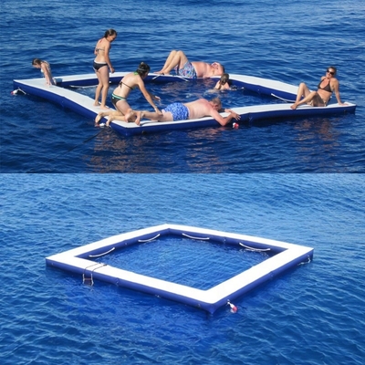 Yacht Deportes al aire libre Drop Stitch Piscina de mar Inflable Océano flotante Piscina de mar con red antimedusas