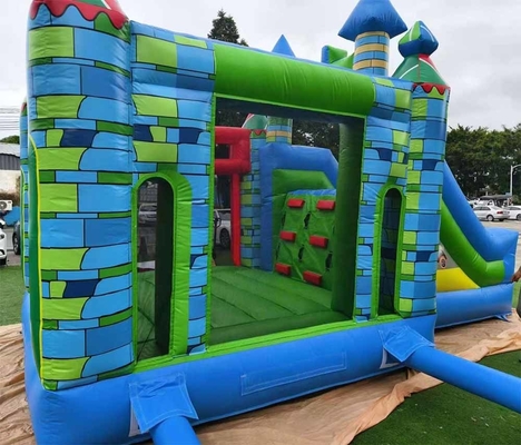 Envío rápido Retiro inflable de material de PVC Casa de rebote combo con tobogán y gancho de baloncesto