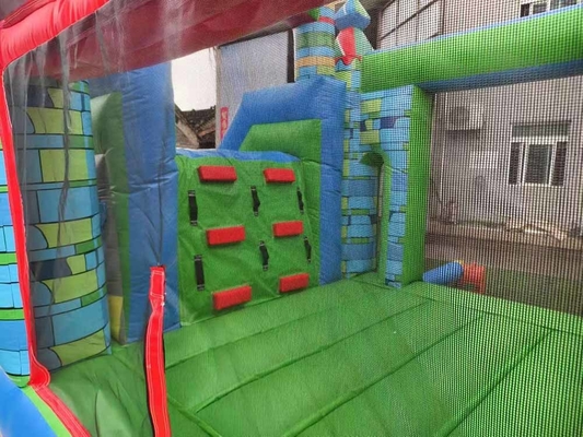 Envío rápido Retiro inflable de material de PVC Casa de rebote combo con tobogán y gancho de baloncesto