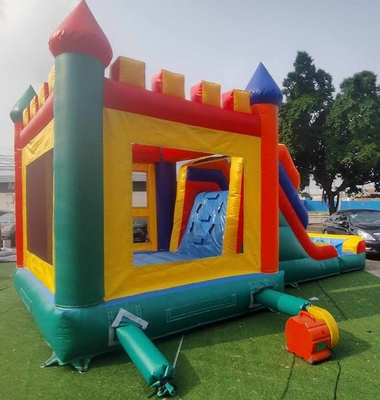 Logotipo personalizado para niños de PVC de grado comercial Castillo húmedo o seco Casa de rebote con tobogán Tipo de juguete de diversión