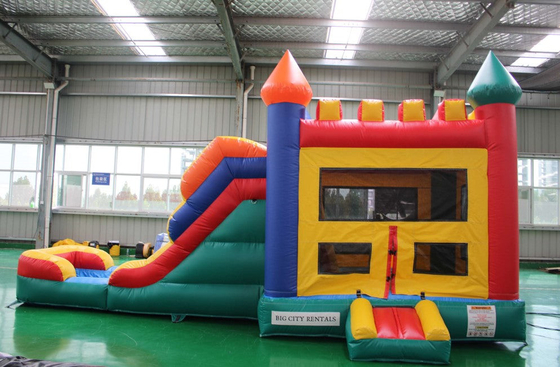Logotipo personalizado para niños de PVC de grado comercial Castillo húmedo o seco Casa de rebote con tobogán Tipo de juguete de diversión
