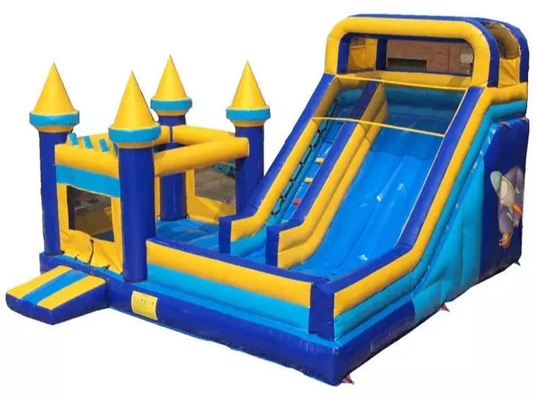 Casa comercial de salto con tobogán casa combo patio trasero fiesta inflada para niños