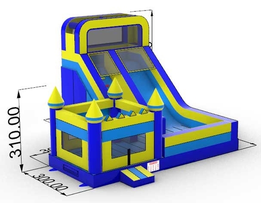 Casa comercial de salto con tobogán casa combo patio trasero fiesta inflada para niños