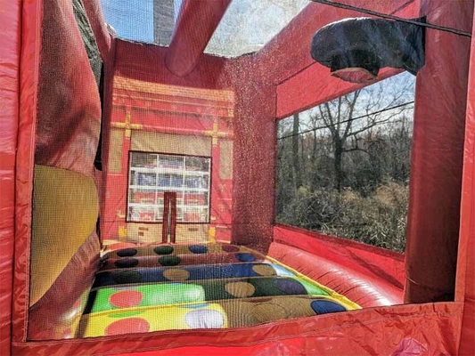 OEM ODM 3 en 1 estación de bomberos casa de salto con piscina salto salto castillo tobogán de agua obstáculo para niños