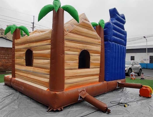 Palma segura y duradera castillo saltador pirata jungla casa saltadora con tobogán para niños adultos