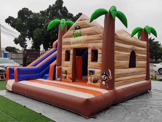 Palma segura y duradera castillo saltador pirata jungla casa saltadora con tobogán para niños adultos
