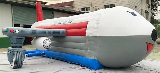 Logotipo personalizado Impreso Unidad combinada de casa de rebote de avión con kit de reparación de diapositivas incluido