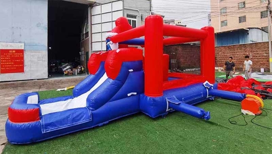 Casa de salto de Spiderman con tobogán para fiestas infantiles