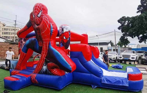 Casa de salto de Spiderman con tobogán para fiestas infantiles