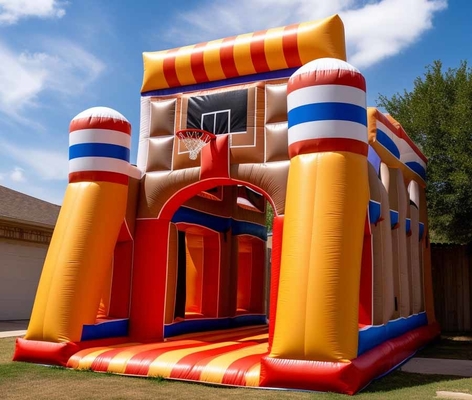 Commercial Bouncy Castle Basketball Bounce House con Hoop combinado con Juego Deportivo
