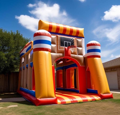 Commercial Bouncy Castle Basketball Bounce House con Hoop combinado con Juego Deportivo