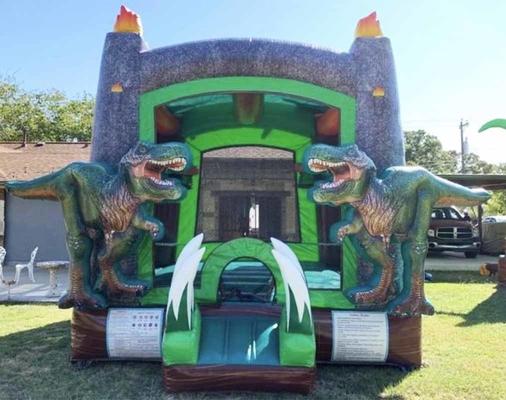 Casa de rebote de dinosaurio para niños