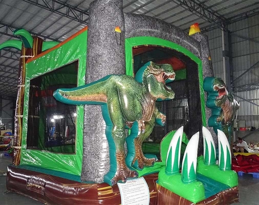 Casa de rebote de dinosaurio para niños