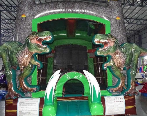 Casa de rebote de dinosaurio para niños