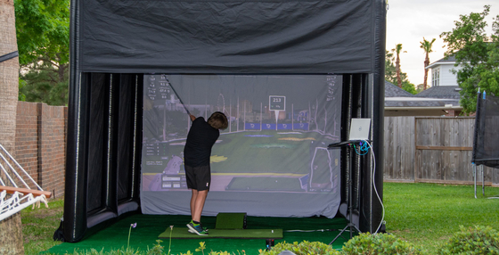 Entrenamiento simulador de golf inflables al aire libre carpa simulador de golf jaula de recintos para la práctica en el hogar con diseño personalizado