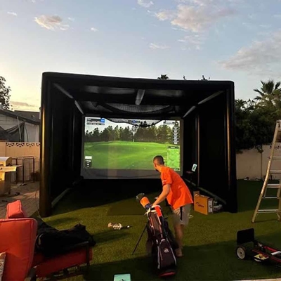 Entrenamiento de golf al aire libre sellado golpeando la jaula de la pantalla de golf inflable simulador de carpa para el deporte