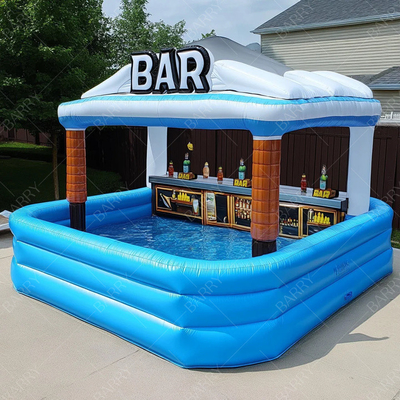 Gran diseño superior nuevo bar inflable plataforma de ocio bar de fiesta piscina de agua inflable pub bar