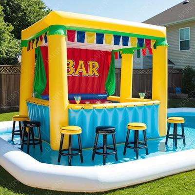 Bar flotante de piscina inflable con asientos para adultos piscina de agua bar de piscina inflable con isla