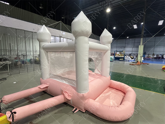 3.3x3m Blanco y Rosa Hermoso Deslizador Inflable de la Bouncer de la Boda Combo Salto del Castillo Deslizador