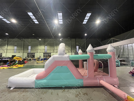 Fiesta personalizada Inflable castillo de salto Inflable salpicador castillo de salto Niños Niña Princesa Carruaje Combo con tobogán