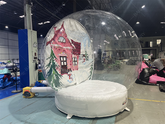 Decoración de club nocturno de 3m de Navidad Tienda de globo de nieve transparente Inflable Casa de Santa Santa Grotto Oxford Tienda de burbujas de Navidad