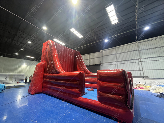 Juego de Party Inflatables Indoor y Outdoor Bounce Red Bungee Run Divertirse con este juego de 2 carriles