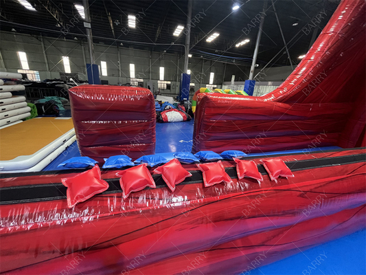 Juego de Party Inflatables Indoor y Outdoor Bounce Red Bungee Run Divertirse con este juego de 2 carriles