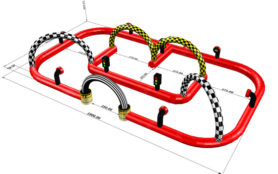 Pista de carreras de go kart inflable de uso comercial