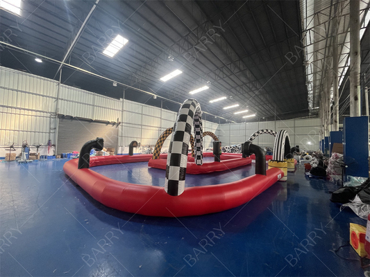 Pista de carreras de go kart inflable de uso comercial
