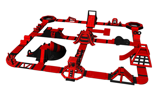 Accesorios de bomba Parque acuático flotante inflable con piscina Características personalizadas