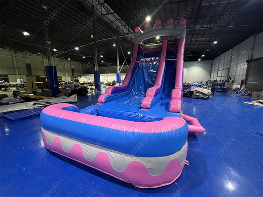 8.4x3.6x6m Jumper a medida Bouncy Kids Pink Princess toboganes de agua inflable para la fiesta