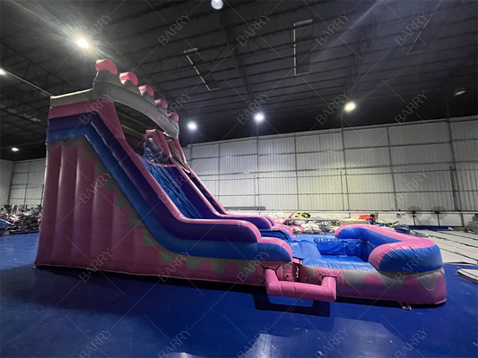 8.4x3.6x6m Jumper a medida Bouncy Kids Pink Princess toboganes de agua inflable para la fiesta